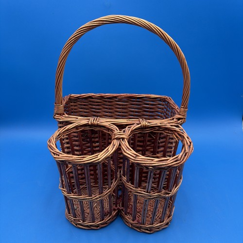 Vintage wicker bottle carrier - bottle,